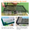 Magnetic Fish Tank Cover with Feeding Window Green Frame Grey
