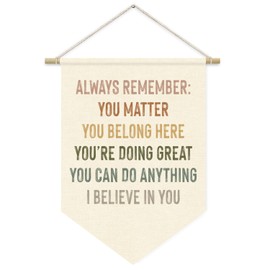 ETVISO Positive Affirmations Wall Decor, Inspirational Boho Classroom Decor, Always Remember You Matter Wall Hanging Pennant Flag Banner Decor Gifts for Nursery Bedroom Playroom