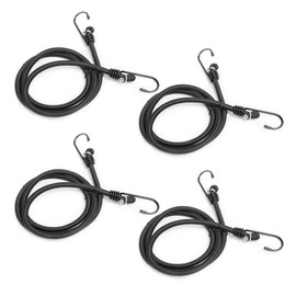 Bungee Cords With Hooks, Heavy Duty Outdoor Elastic Bungee Straps，No odour Industrial Grade bungee rope For Securing Tarps, Luggage, Tents, Bikes or garden tidying 24inch 4Pcs