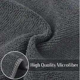 Generic Premium Microfiber Cleaning Cloths, 16x16 inches, Ultra-Soft, Lint-Free, Highly Absorbent, 12 Pack, Gray