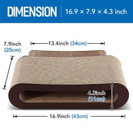 FluffyDream 2in1 Cat Scratcher Cardboard Lounge Bed, Cat Scratching Board, Durable Board Pads Prevents Furniture Damage