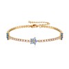 Clearine 14K Gold Plated Tennis Bracelet for Women Blue Cubic