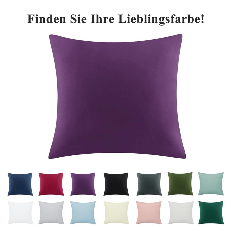 Aisbo Pillowcase, 80 x 80 cm, Set of 2, Purple,