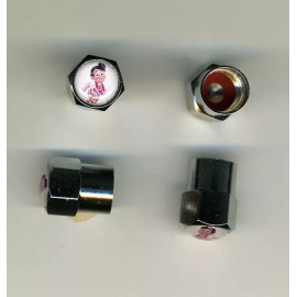 Big Boy Bob's Big Boy 4 Chrome Plated Brass Tire Valve Caps Car or Bike Golf Carts