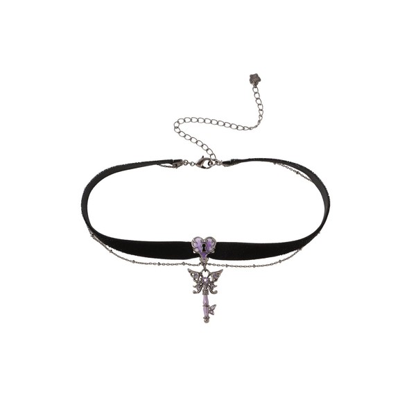 Anna Sui SAMN199230XV Butterfly Key Motif Choker Necklace, Metal, No