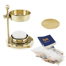 NKlaus Incense Burner Gold Complete Set 13 Pieces with Resins and Incense 40603