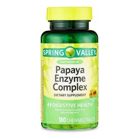 Enzimas Digestivas de Papaya Spring Valley - Mejoran la Digestión y Alivian el Malestar Estomacal | 180 Cápsulas