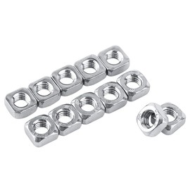 Atyhao 100pcs Stainless Steel Square Nuts M3 Thread Nuts Machine Screw Nuts Fastener Tools (M3)