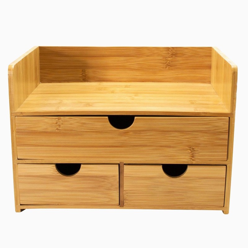 Sorbus Bamboo Desk Organizer - 3-Tier 100% Bamboo Desktop Organizers