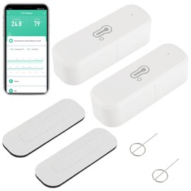 EPLZON WiFi Hygrometer Thermometer Sensor, Wireless Temperature and Humidity Sensor for Indoor Outdoor Use with Remote App Notification Alarm, Compatible Alexa/Google Home (Pack of 2)