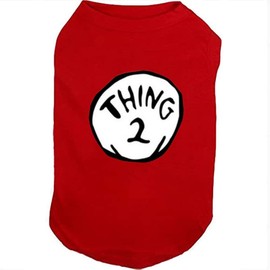 SUEOSU Dog Shirts for Pet Clothes Soft Breathable Puppy Shirts Pop Culture Thing 1 to Thing 9 Printed Pet T-Shirt (RED-2, Medium)