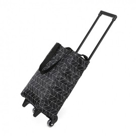 Goraesil Foldable Hand Cart Shopping Cart (Black Pattern)