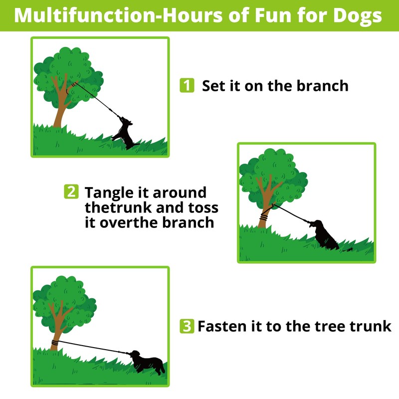 HOKINETY Dog Hanging Bungee Tug Toy: Interactive Tether Tug-of-War for