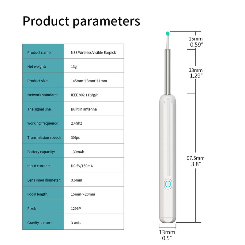 Rechargeable Ear Cleaner Wireless Visual Ear Wax Remover Ear Picking