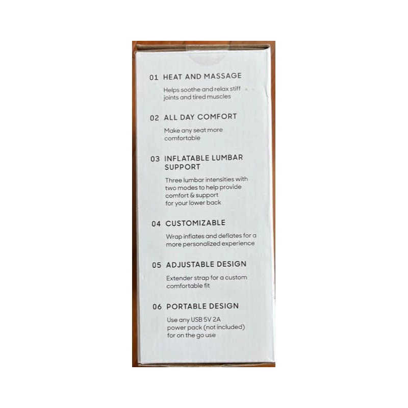 Sharper Image Back Wrap Pad CALMING HEATING MASSAGING INFLATABLE LUMBAR