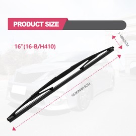 CmeRto 16" Rear Wiper Blade Compatible with Honda Odyssey 2022-2005 Insight 11-10 Passport 2022-2019 /Subaru Forester 2005-2004 Impreza 2011-2009,2004 Outback 22-20 BACK(16-B/H410)