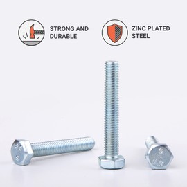 Pack of 30 DIN 933 Steel Hex Screws M8 x 50 mm 8.8 Grade Full Thread Threaded Screws (30, M8 x 50 mm)