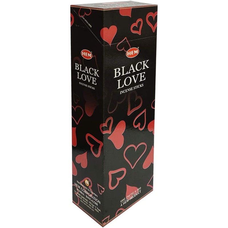 Hem 6 Pack 20 Stick Black Love - Box Of