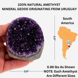 TRUENERGY Polished Quartz Crystal Cluster – 0.5 To 10 lbs Raw Amethyst Stone Rounded Edge – Grade A+ Dark Purple Geode for Home Decoration, Healing, and Positive Energy (Less Then 0.25 lbs)