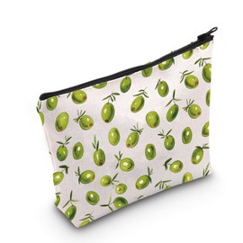 G2TUP Olives Makeup Bag Olives Lover Gifts Olive Leaf Gifts Olive Branch Zipper Bag Oliver Themed Gifts (GreenOlives CA)