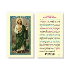 Oracion A San Judas Tadeo, Estampas Sagradas Laminadas, Paquete de 25