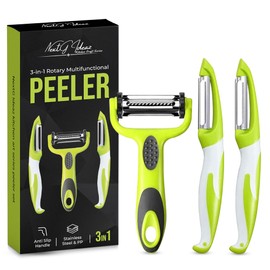 NextG Ideaz 3 In 1 Rotatable Stainless Steel Blade Vegetable Peeler, Vertical Serrated & Straight Peeler For Potato, Carrot, Apple, 3pcs Set, Ergonomic Non-Slip Handle, Sharp Blade, Durable Design