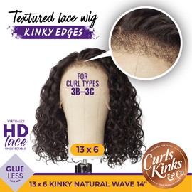 Sensationnel Kinky Edge 13x6 Lace Wigs - Kinky Edge Natural Wave 14-inch glueless synthetic wig - CKCO Kinky Edge Natural Wave 14 Inch (HL34/51)