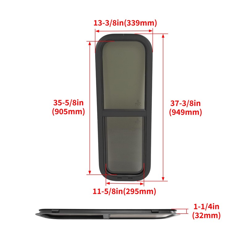 WUTIST Vertical RV Window 12" W x 36" H RV