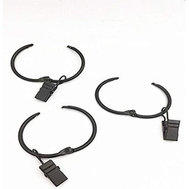 36 Pack Curtain Rings with Clips : Can Open and Close, 1.25-Inch Inner Diameter Rings. Suitable for Shower Curtain, Window Curtain, Heavy Drapery, etc.