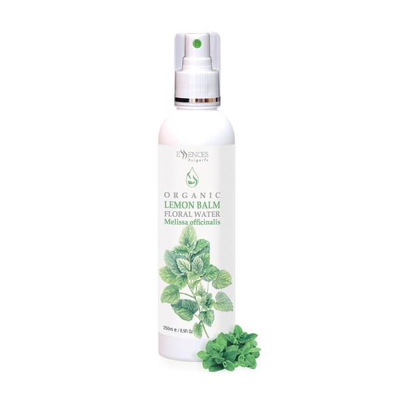 Essences Bulgaria | Organic Melissa Floral Water 8.5 Fl Oz |250ml | 100% Pure and Natural | Anti-Age Refreshing Beauty Mist | Excellent Aftershave | Alcohol-Free | Makeup Remover | Hydrating | Vegan