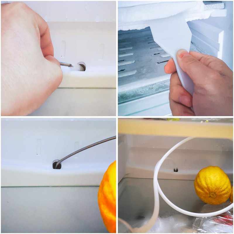 6 Pcs Refrigerator Drain Hole Remover Cleaning Brush Tool Kit,