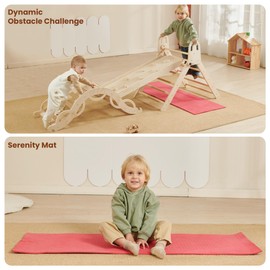 Almast Kids Extra Large 10-in-1 Pikler Triangle Set – Foldable Montessori Indoor Climbing Toy with Yoga Mat & Cushion | Eco-Friendly | Ages 3+