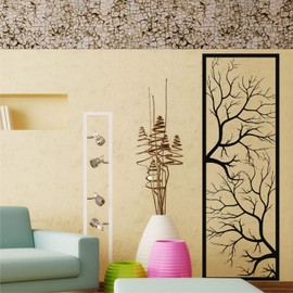 Metal Wall Art, Metal Tree Wall Art, Tree Sign, Metal Wall Decor, Metal Branch Wall Decor, Geometric Art (16"W x 47"H / 40x118 cm)