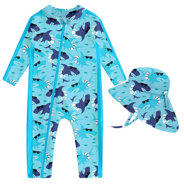 UNIFACO Baby Boys Swimsuit 6-9 Months Zip Sunsuit Infant Rash