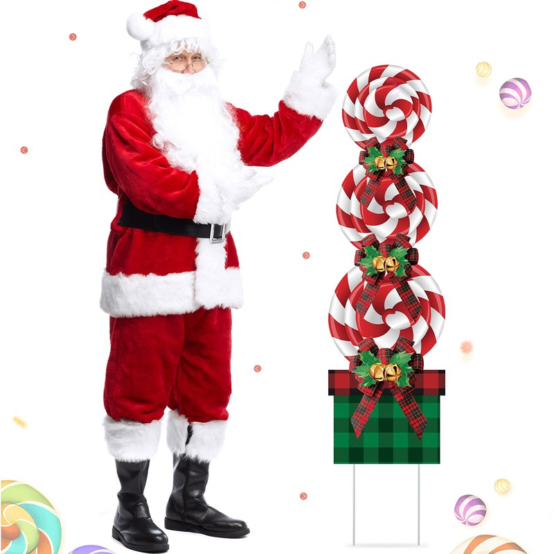 Christmas Candy Decorations Outdoor 50In Peppermint Xmas Yard Stakes Giant