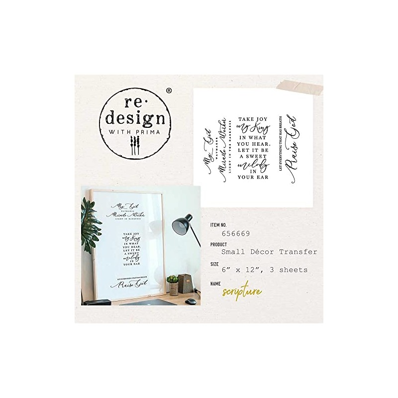 Prima Marketing Re-Design Decor Transfers 6"X12" 3/Sheets-Scripture