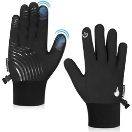 Kids Cycling Gloves Sports Winter Thermal Boys Girls Children Windproof Anti-slip Touchscreen Gloves Age 4-12 Years Bike Mitts Riding Running Warm Outdoor Hiking Ski (S (6-8 Years), Black)