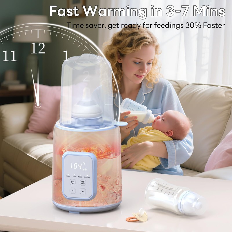 Baby Bottle Warmer, 8-in-1 Fast Bottle Warmer for Breastmilk and