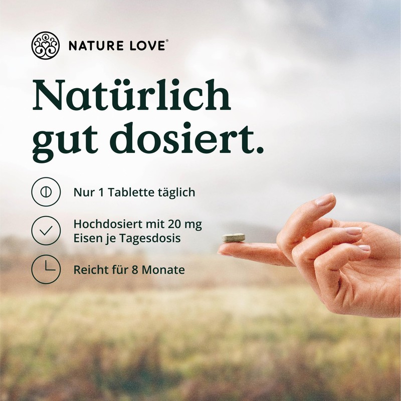 NATURE LOVE Iron Tablets with Vitamin C - Pack of