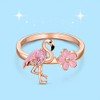 Flamingo Ring 925 Sterling Silver Pink Flamingo Rings for Women