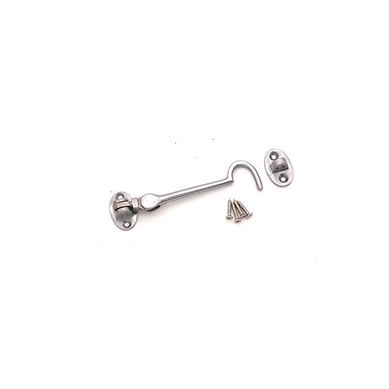 Infinity Decor 4" 100mm Brass Cabin Hook & Eye Weatherproof