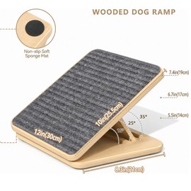 4-Pack Adjustable Small Dog Ramps, Folding Wooden Pet Ramps for Stairs