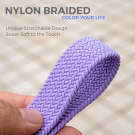 SENLLY Car Key Fob, Elastic Key Holder, Universal Lanyard for Car Keys, 105 Light Purple