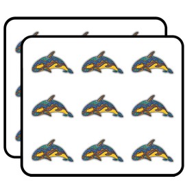 Grampus Animal Doodle Waves Pattern Art Decor 2" Each Sticker for Scrapbooking, Calendars, Arts, Kids DIY Crafts, Album, Bullet Journals 18 Pack