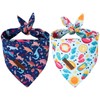Unique Style Paws Dog Spring Bandanas 2Pcs Washable Cotton Triangle