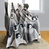 YISUMEI Realistic Antarctic Animals Blanket, Grey and White Penguins Resting
