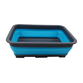 SAMMART 7L (1.85 Gallon) Collapsible Tub - Foldable Dish Tub - Portable Washing Basin - Space Saving Plastic Washtub (Ocean Blue, 1)