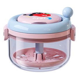 MURRI&MURRDI Denture Bath Box for Travel, 2 in 1 Retainer Cleaning Case with Mirror, No-Leak Mouth Guard Container, Rotatable Denture Containers for Soaking Night Guard Case (A Pink)