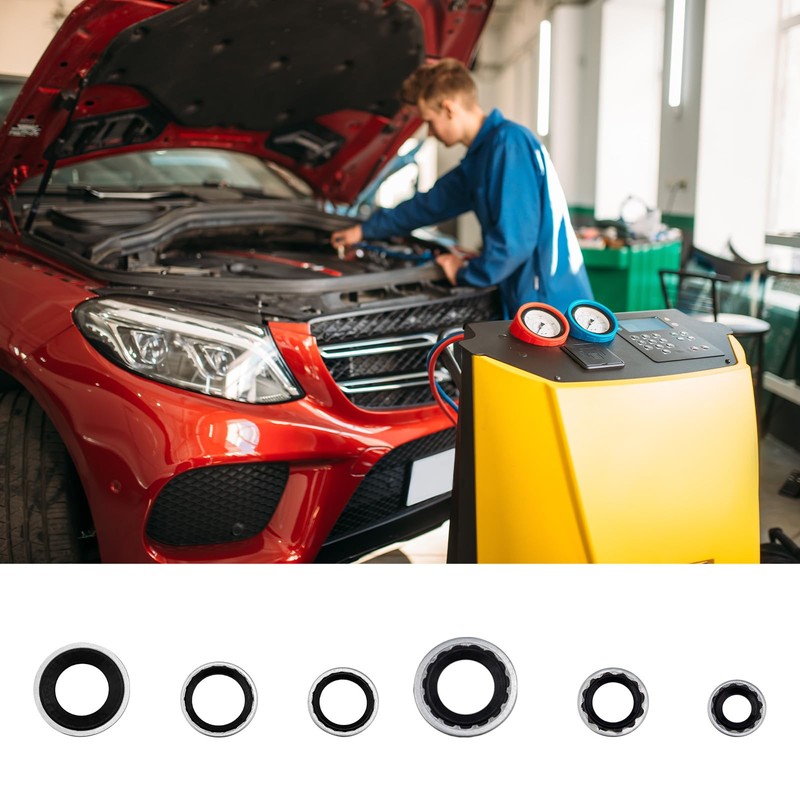 XIHIRCD 60pcs Car A/C Compressor Gasket Kit, Nitrile Rubber O-Rings,