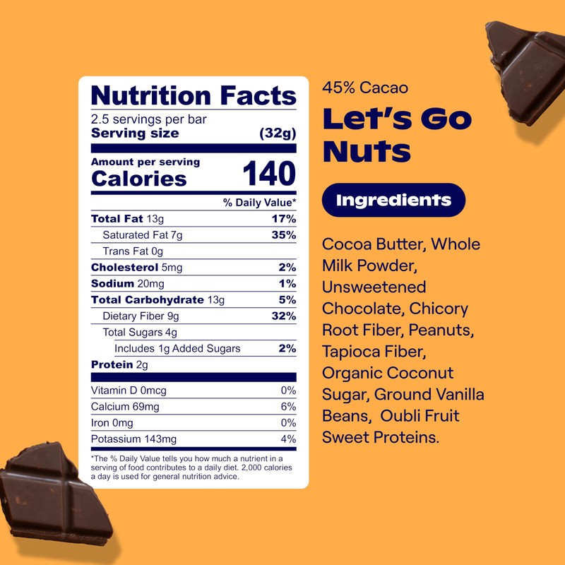 Oobli Milk Chocolate Bars, Only 1g Added Sugar, Low Carb,